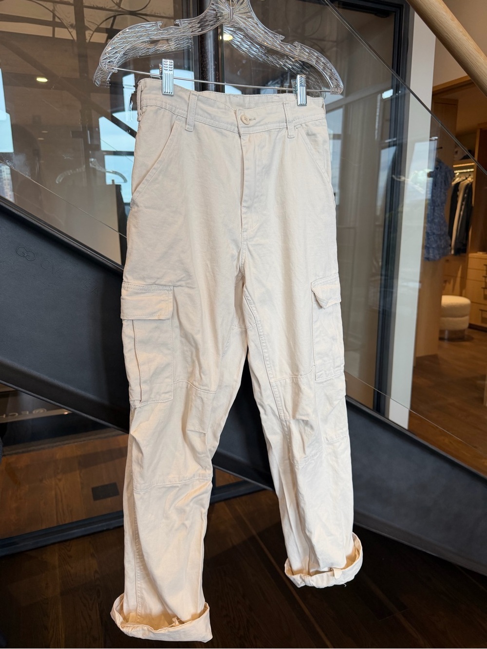 Brandy Melville Light Beige Cargo Pants